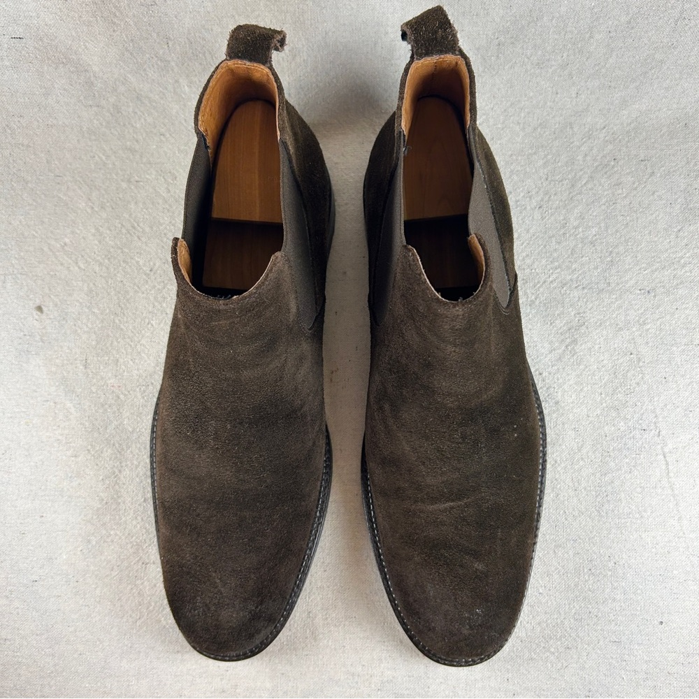 Johnston & Murphy Men’s 13M Dark Brown 'Hartley' Suede Chelsea Boots - Picture 6 of 12